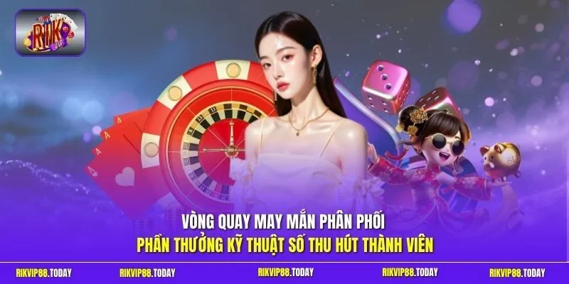 Vòng quay may mắn phân phối phần thưởng kỹ thuật số thu hút thành viên 